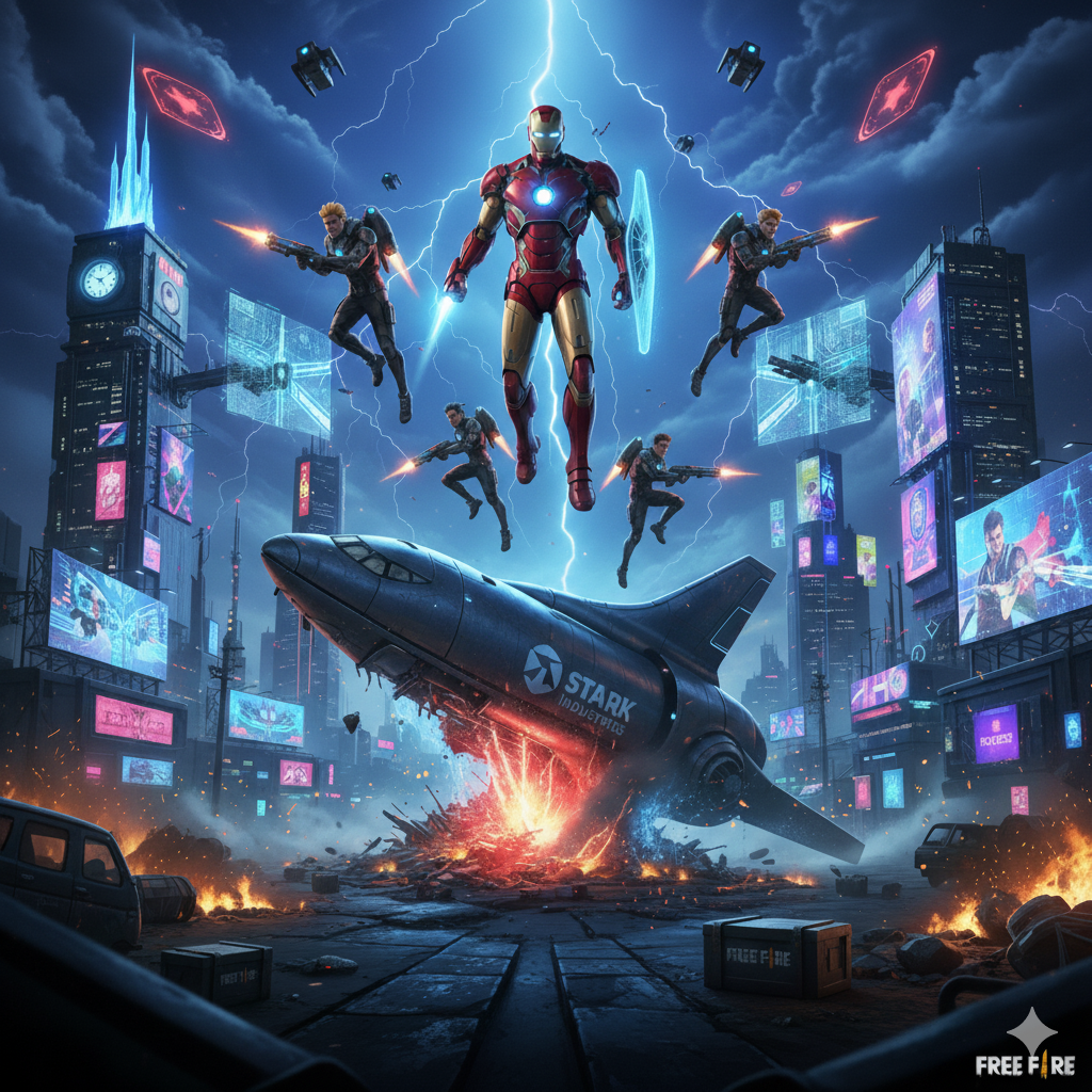 What If Iron Man Landed in Free Fire’s Bermuda Map? | Iron Man Free Fire Epic Crossover Concept